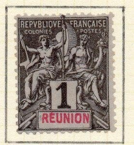 French Reunion 1893 Early Issue Fine Mint Hinged 1c. 252746