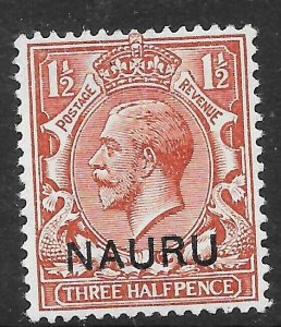 NAURU SG3 1923 1½d RED-BROWN MTD MINT