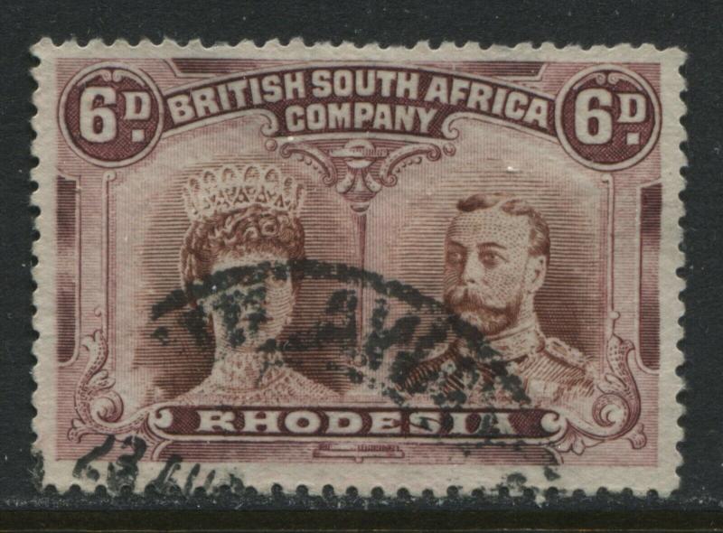 Rhodesia 1910 6d Double Heads used 