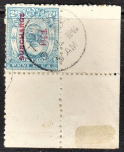 Tonga Scott 26  Fine used still on piece. Scarce SON period dated cds. FREE...