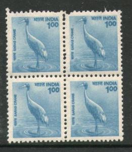 India 2000 9th Definitive Series -1Re Saras Crane  Blk/4  MNH