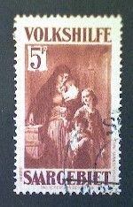 Saar (Germany) Scott #B36, used (o), 1931, 'Widow's Mite', 5(+...