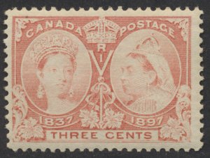 Canada #53 3c Victoria Jubilee Mint OG NH Faded Bend