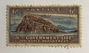 New Zealand 1947 Scott OY35 used -  Life Insurance, The Brothers Lighthouse