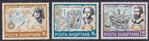 Albania # 2395-2397, Navigators - Explorers, NH, 1/2 Cat.