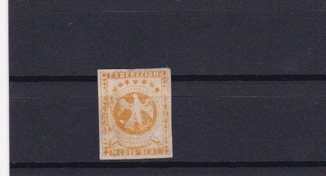 VENEZUELA 1863 IMPERF STAMP MOUNTED MINT ½ REAL YELLOW   REF 6256