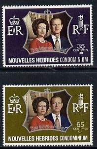 NEW HEBRIDES - 1972 - Royal Silver Wedding - Perf 2v Set, French - M N H