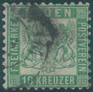 88181 -  GERMANY Baden -  STAMP:  Michel  # 21a  small defects -  USED Certified