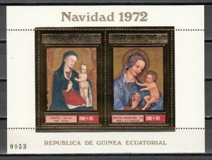 Equatorial Guinea, Mi cat. 188-189, BL50 A. Religious Christmas Art on a s/sheet