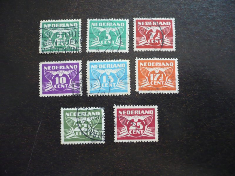 Stamps-Netherlands-Scott#243a-243g,j,k,m,n - Used Part Set of 8 Stamps