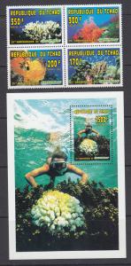 Chad Sc 654-655 MNH. 1996 Greenpeace and Coral, complete set. Marine life, VF