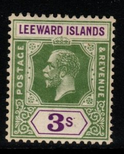 LEEWARD ISLANDS SG76 1922 3/= BRIGHT GREEN & VIOLET MTD MINT