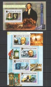 St192 2015 Guinea Stamps On Stamps Penny Black Transport Kb+Bl Mnh Stamps