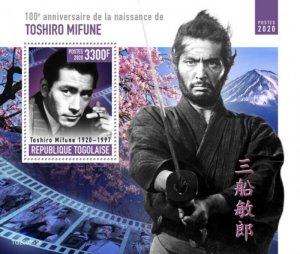 Togo - 2020 Japanese Actor Toshiro Mifune - Stamp Souvenir Sheet - TG200351b