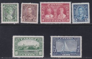 Canada # 211-216, King George V Silver Jubilee, LH, 1/2 Cat.