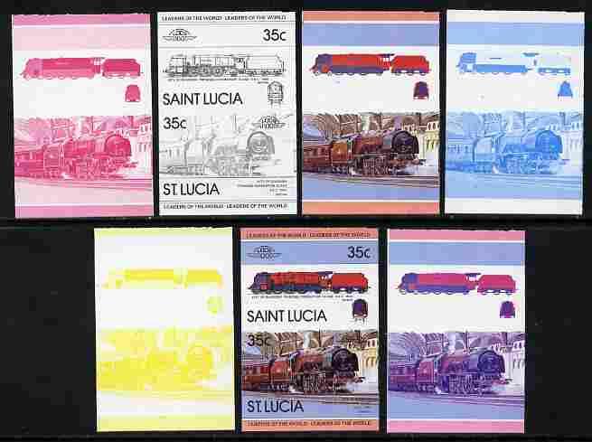 St Lucia 1983 Locomotives #1 (Leaders of the World) 35c C...