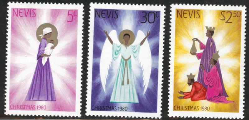 Nevis Scott 118-120 MH* 1980 Christmas stamp set