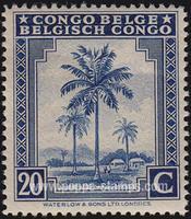 Belgian Congo SG#253a Mint - 1942 20c. - Palm Trees