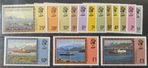 FALKLAND ISLANDS DEP. 1980 DEFINITIVES SET SG74A/88A  UNMOUNTED MINT
