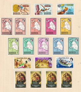 BARBUDA COLLECTION ON PAGES VF-MLH VARIOUS SETS CAT VALUE $29+