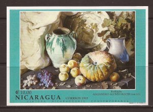 1994 Nicaragua - Sc 2015 - MNH VF - Mini Sheet - Still Life by Rochi