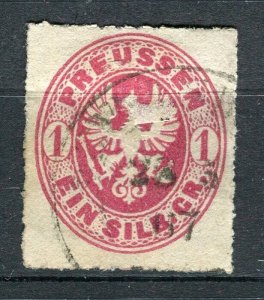 GERMANY; PRUSSIA 1860s early classic rouletted issue used 1sg. value