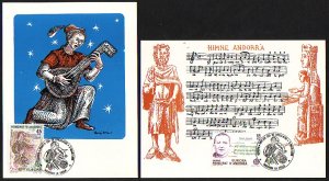 Andorra, Sp. Scott cat. 167-168. Europa-Music Year issue. Max. Cards. ^