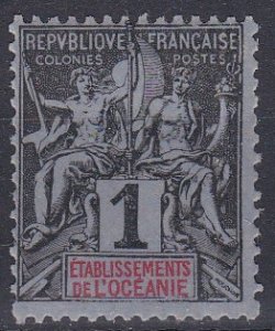 French Polynesia Sc #1 Mint Hinged