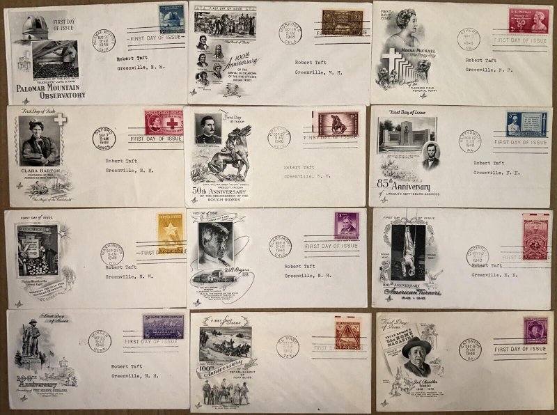 1940/1948 ARTCRAFT BIG SET COLLECTION 60 DIFFERENT FDCs SINGLES/BLOCKS POSTPAID!