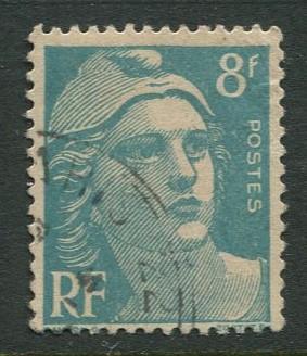 France - Scott 599 - General Definitive Issue -1948 - Used - Single 8fr Stamp