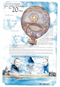 Nicaragua 2000 - Hot air Balloon - Sheet 3 stamps - Scott #2296 - MNH