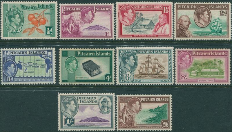 Pitcairn Islands 1940 SG1-8 Bounty set MLH