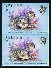Belize 1984-88 Butterflyfish 1c def in unmounted mint imp...