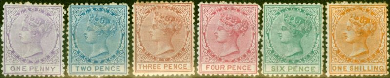 Lagos 1874 Set of 6 SG1-8a Good Mtd Mint  CV £900