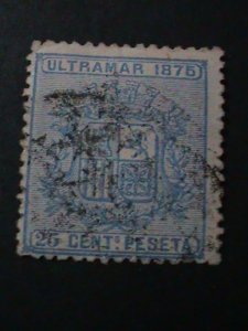 ​CUBA-1875-SC#64 COAT OF ARM-149 YEARS OLD USED STAMP-VF-WE SHIP TO WORLDWIDE