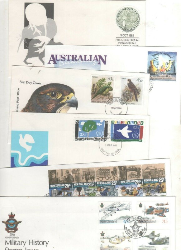 New Zealand FDC X17 Fine used NZ 1980 1981 19858 1986 1987 1988 No Address $3,4 