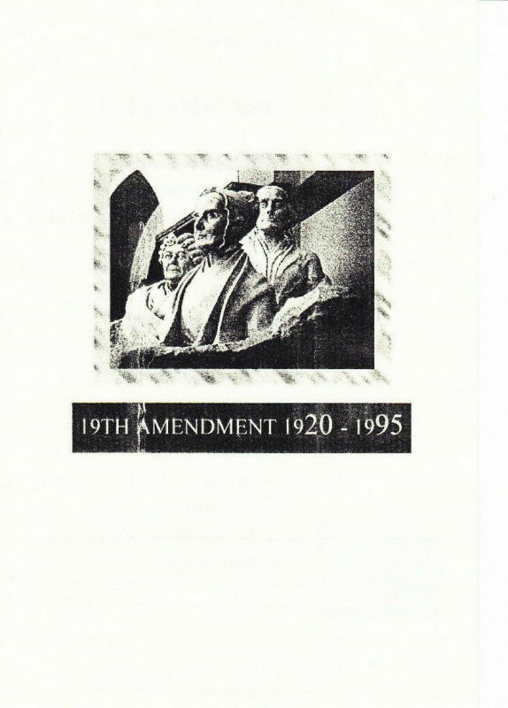 ACPS 1st Day Ceremony Program #2980 Woman Suffrage 19th Amendment Inside Cancel