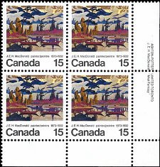 CANADA   #617 MNH LOWER RIGHT PLATE BLOCK  (4)