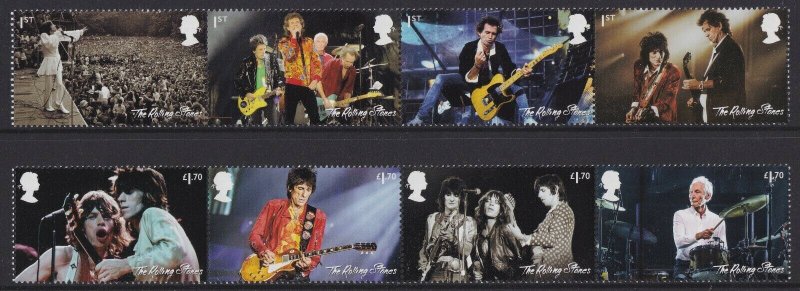 GB 4614-4621 The Rolling Stones set (8 stamps) MNH 2022 