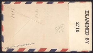 Hawaii USA 1942 WWII Censor Territorial Airmail DC10 10c Cover 109157