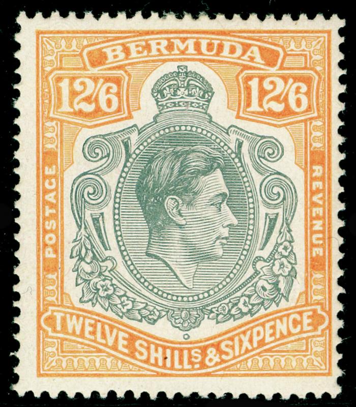 BERMUDA SG120b, 12s 6d Grey & Pale Orange, LH MINT. Cat £110.