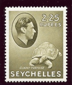 Seychelles 1942 KGVI 2r 25c olive (O) MLH. SG 148a.