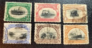 # 294-299 1901 Used Pan American Expo. Complete Series - SCV $119