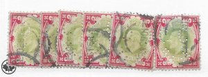 Great Britain #138 All with CC & J Perfin Used - Stamp - CAT VALUE $40.00ea P...