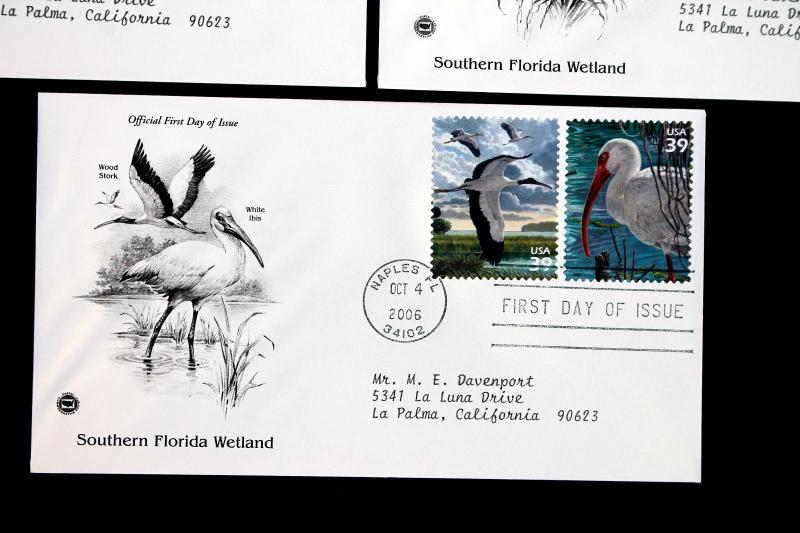 US #4099a-j ADDRESSED ARTCRAFT FDC Set of 5 Southern Florida Wetland 2006