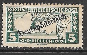 Austria QE6: 5h Mercury Overprint, unused, NG, F-VF