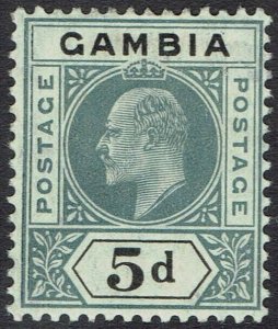 GAMBIA 1904 KEVII 5D WMK MULTI CROWN CA