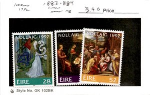 Ireland, Postage Stamp, #882-884 Mint NH, 1992 Christmas (AD)