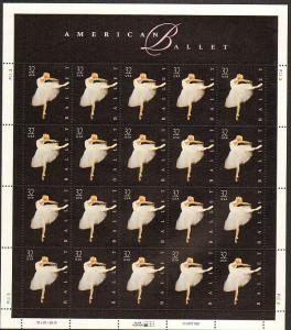 US #3237 Mint Sheet American Ballet 