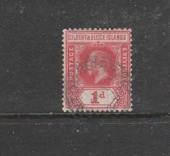 Gilbert & Ellice islands 1912/24 Crown CA 1d Used SG 13/a